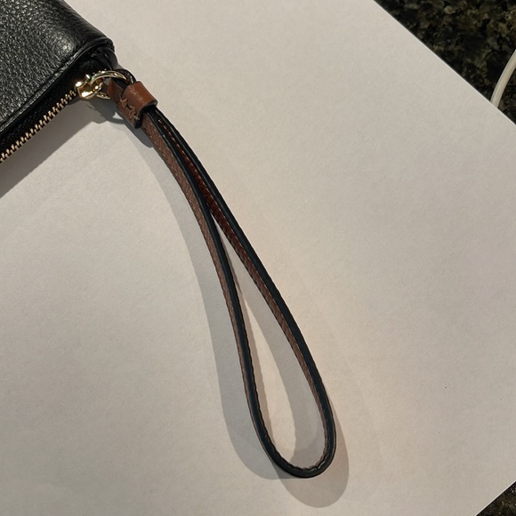 COACH black leather embossed roomy wristlet - Picture 6 of 6